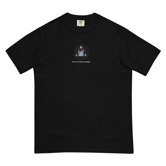 Embroidered ‘War On Consciousness’ - Unisex Heavyweight T-shirt